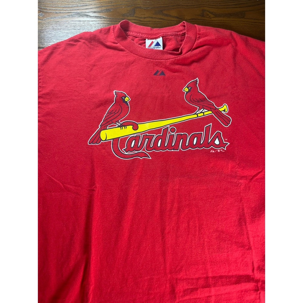 Vtg Majestic MLB St Louis Cardinals Mens Shirt XL Red Team Logo Baseball